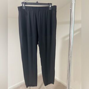 VGUC Theory utility trousers. Pull on style. Side+back pockets, black silk, M